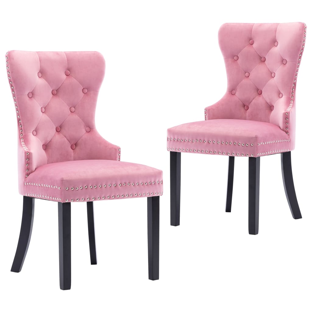  Matstolar 2 st rosa sammet