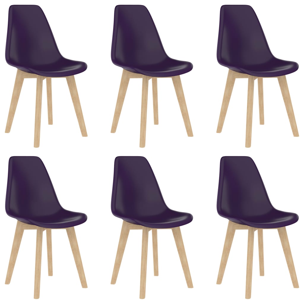  Matstolar 6 st lila plast