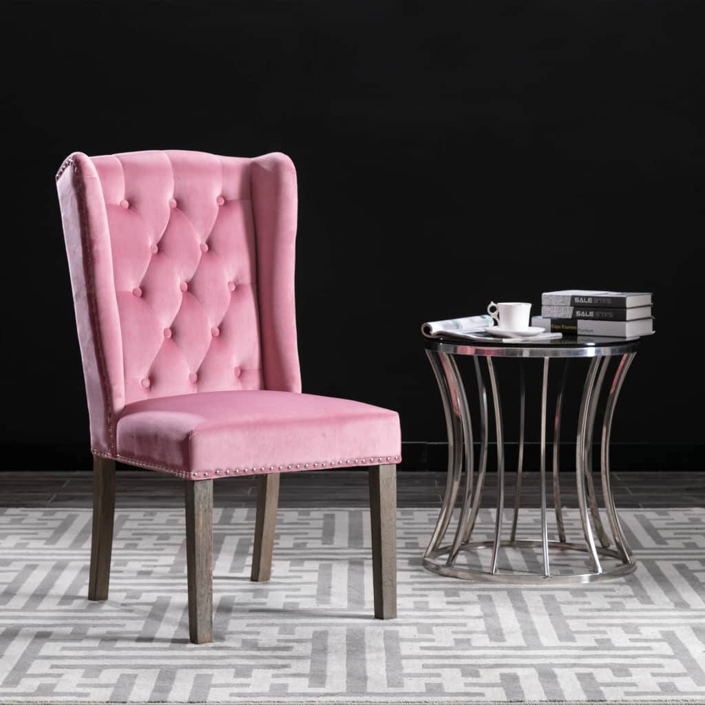  Matstolar 6 st rosa sammet