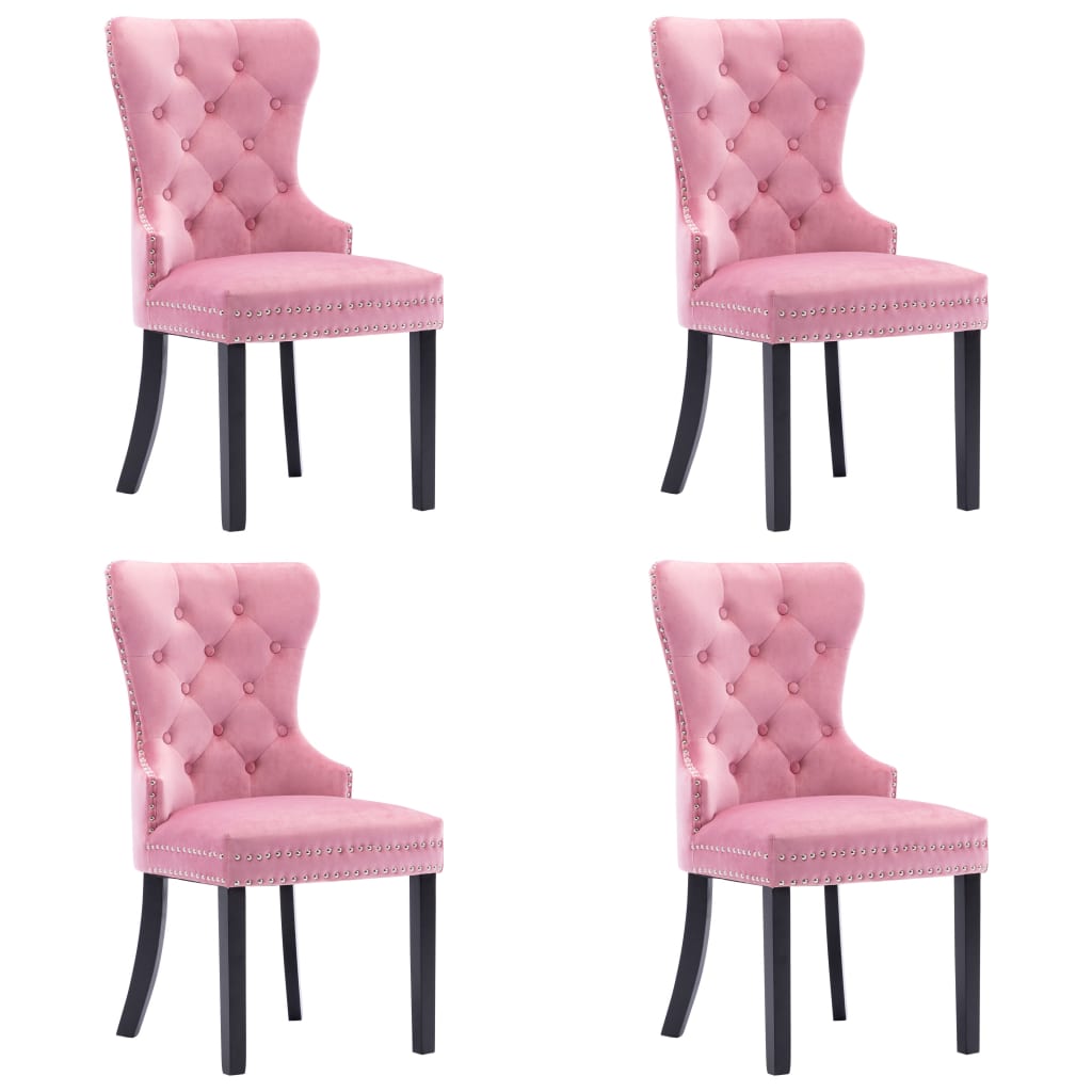  Matstolar 4 st rosa sammet