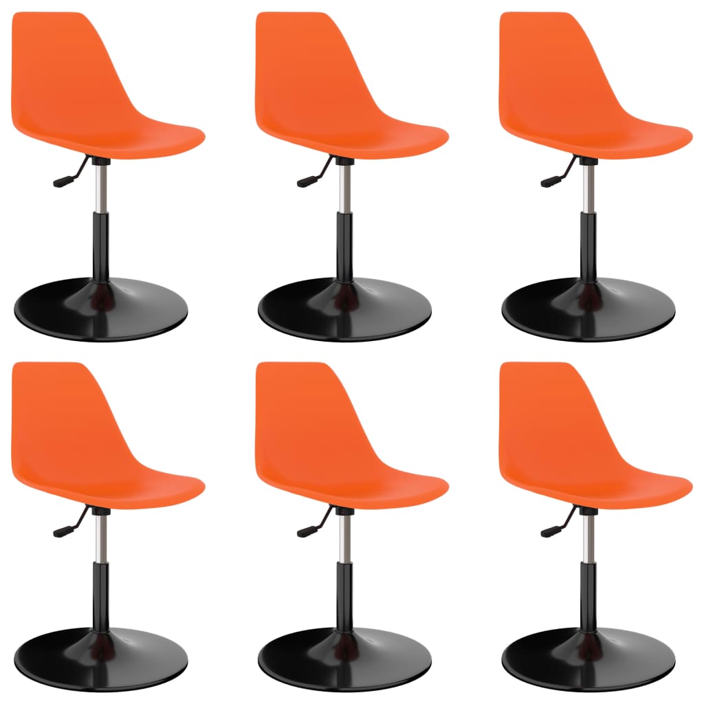  Snurrbara matstolar 6 st orange PP