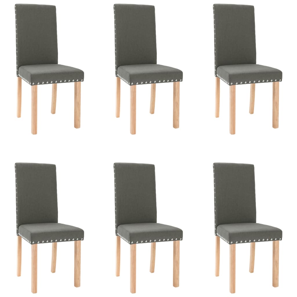  Matstolar 6 st Mörkgrå Tyg