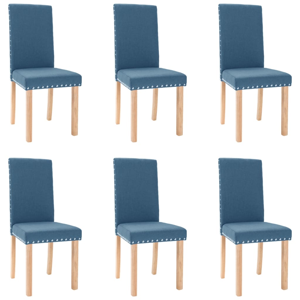  Matstolar 6 st Blå Tyg