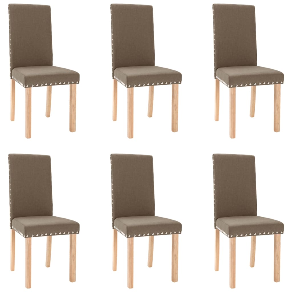  Matstolar 6 st Taupe Tyg