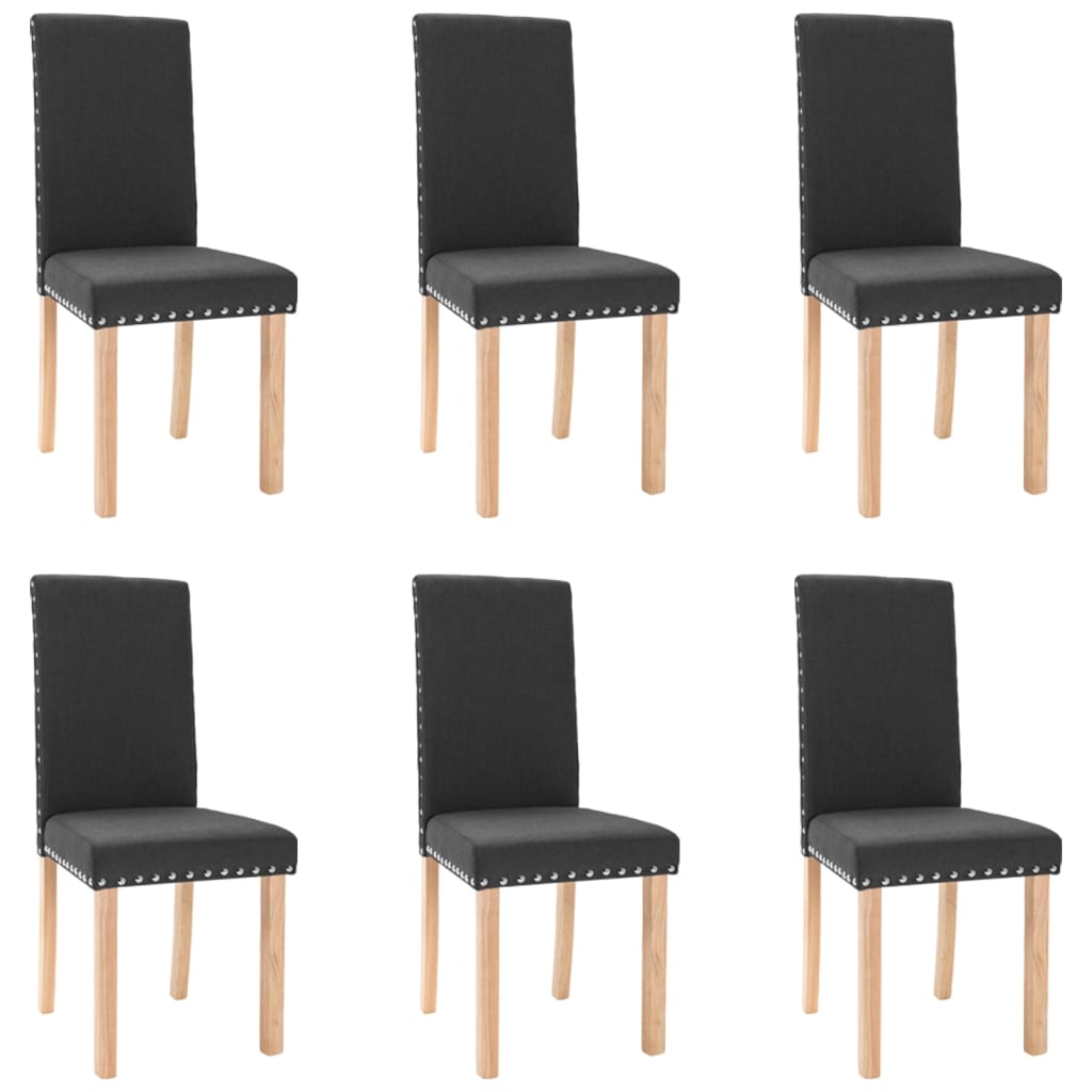  Matstolar 6 st Svart Tyg