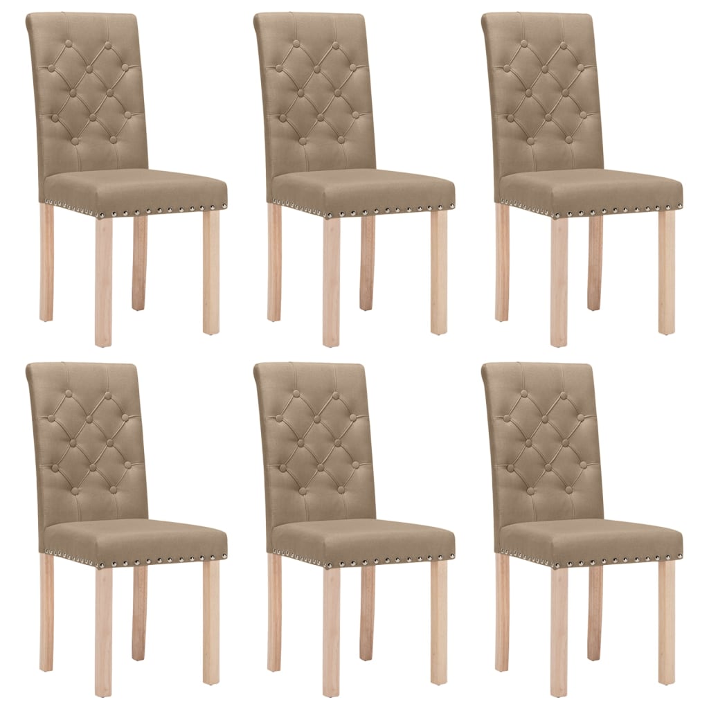  Matstolar 6 st Taupe Tyg