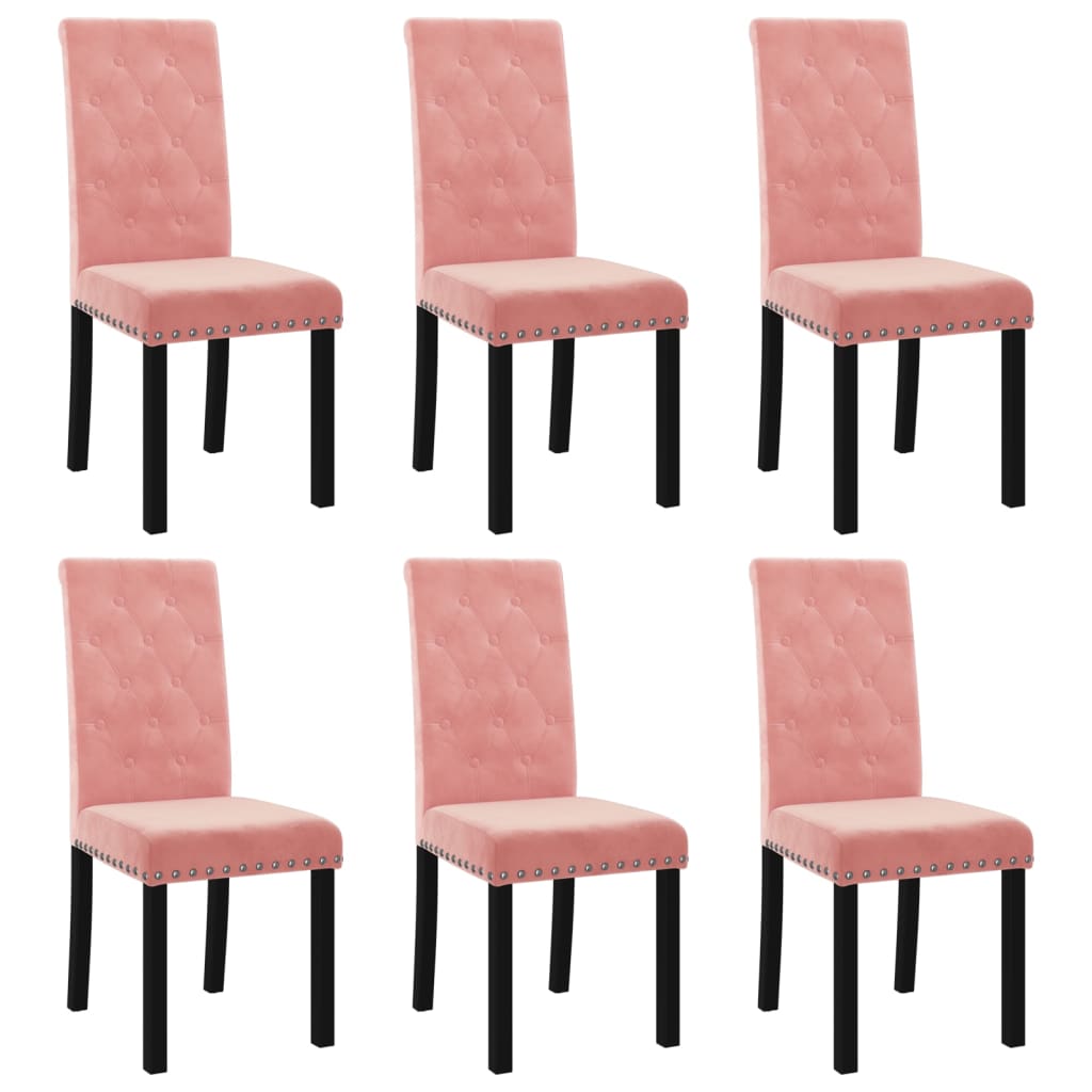  Matstolar 6 st rosa sammet