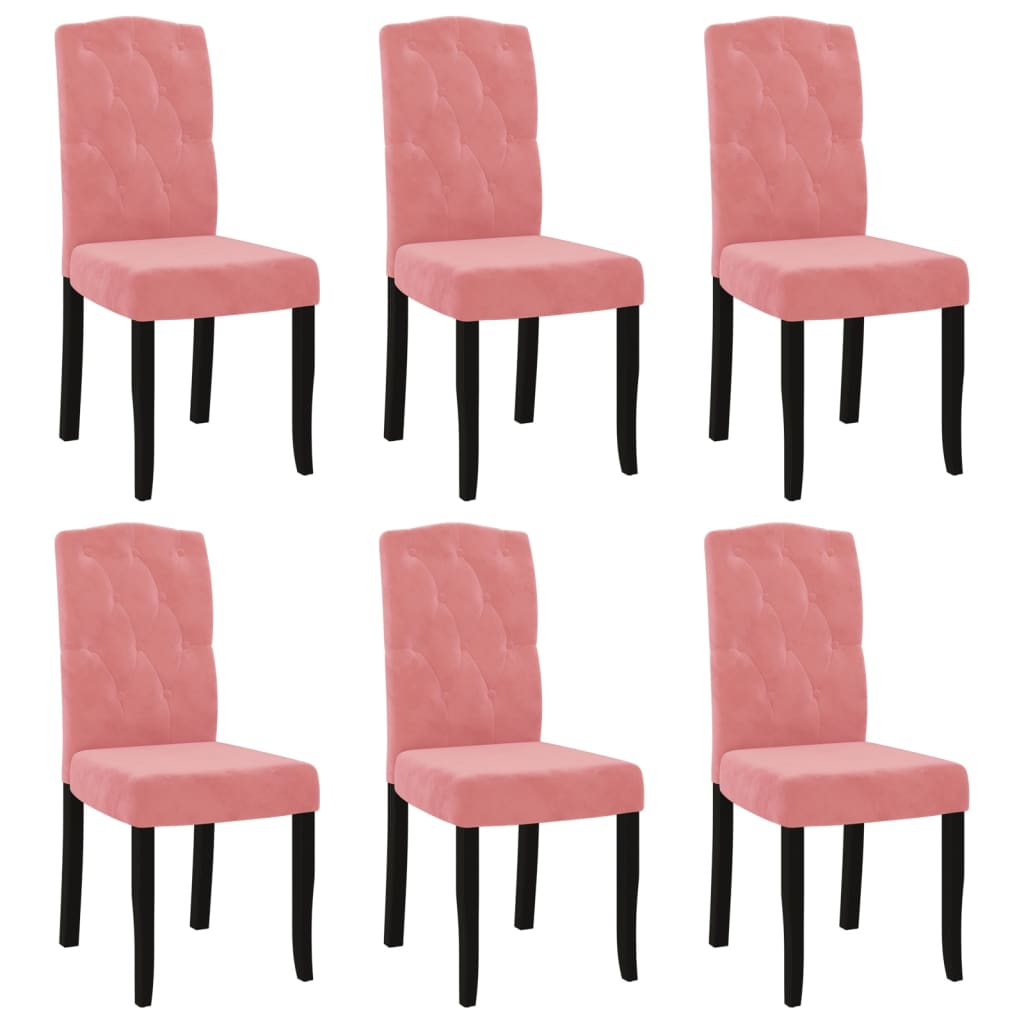  Matstolar 6 st Rosa Sammet