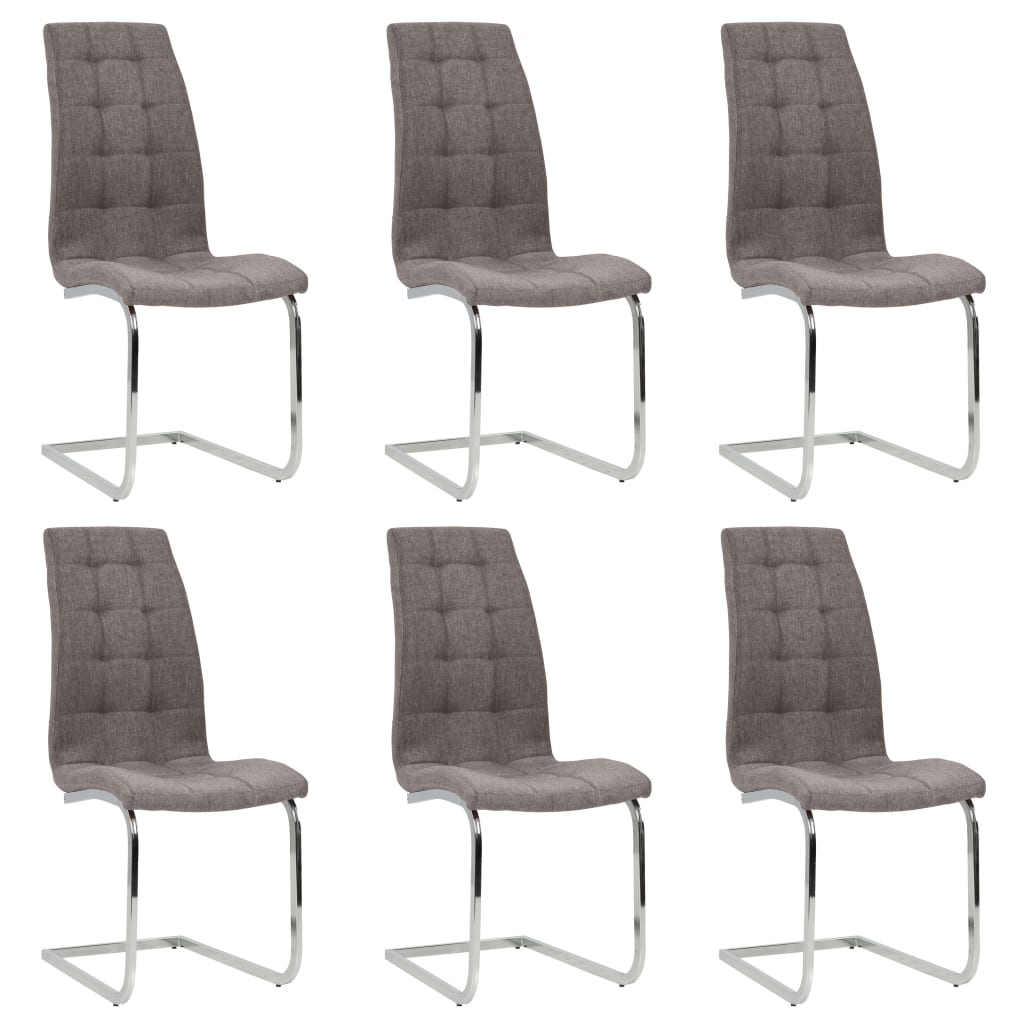  Fribärande matstolar 6 st taupe tyg