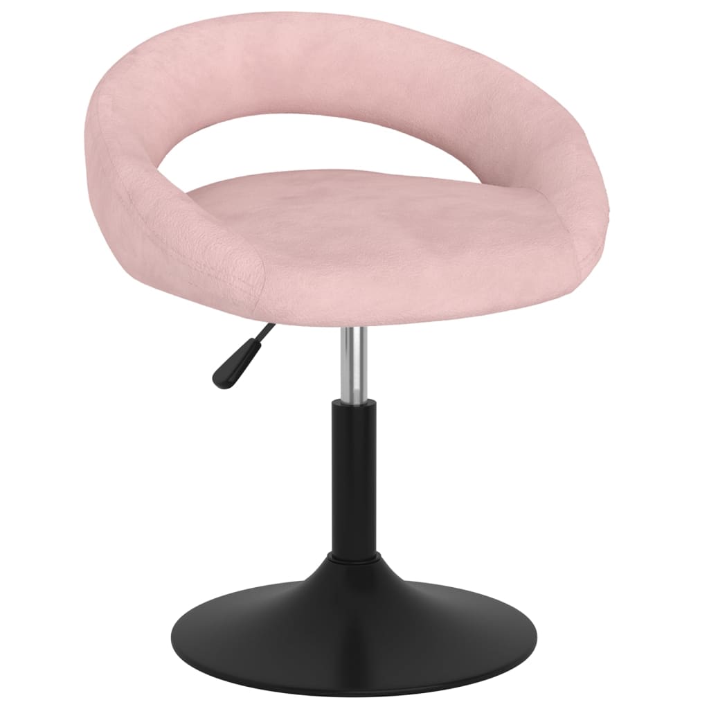  Snurrbara matstolar 6 st rosa sammet
