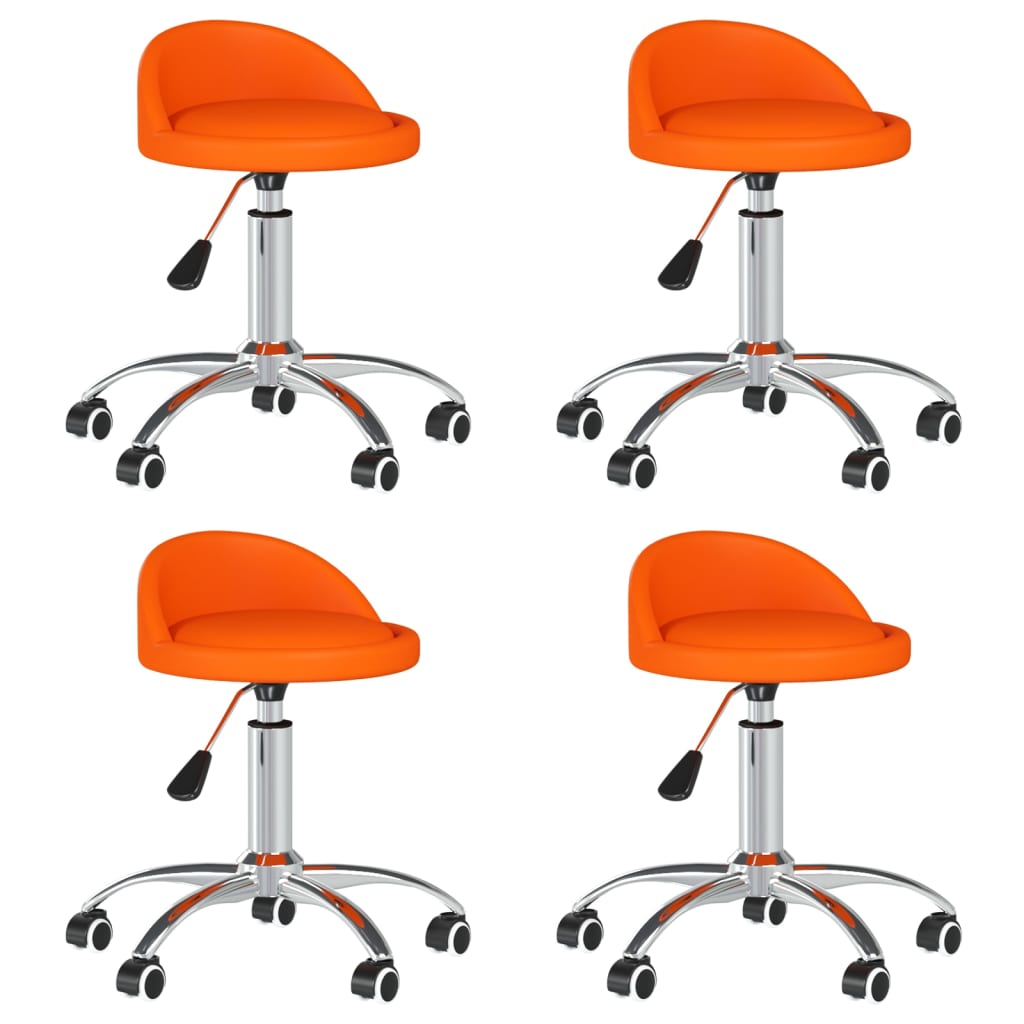  Snurrbara matstolar 4 st orange konstläder