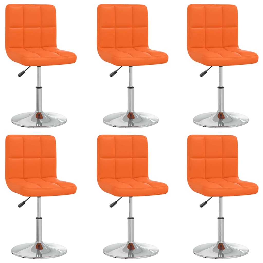  Matstolar 6 st orange konstläder
