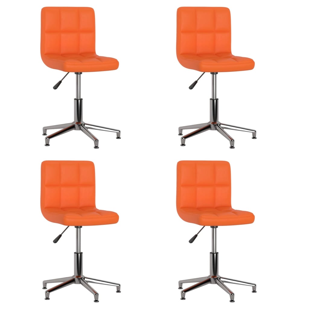  Snurrbara matstolar 4 st orange konstläder