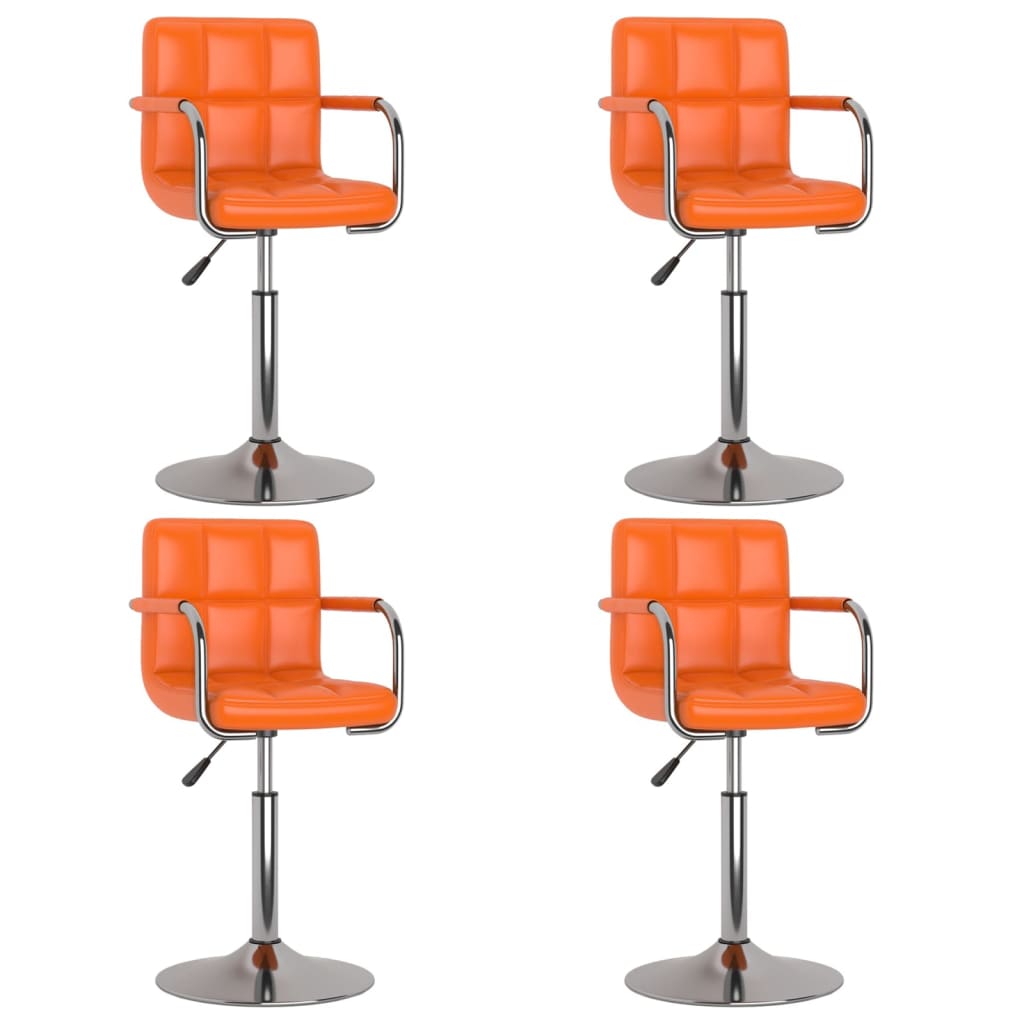  Snurrbara matstolar 4 st orange konstläder