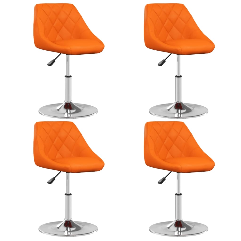  Matstolar 4 st orange konstläder