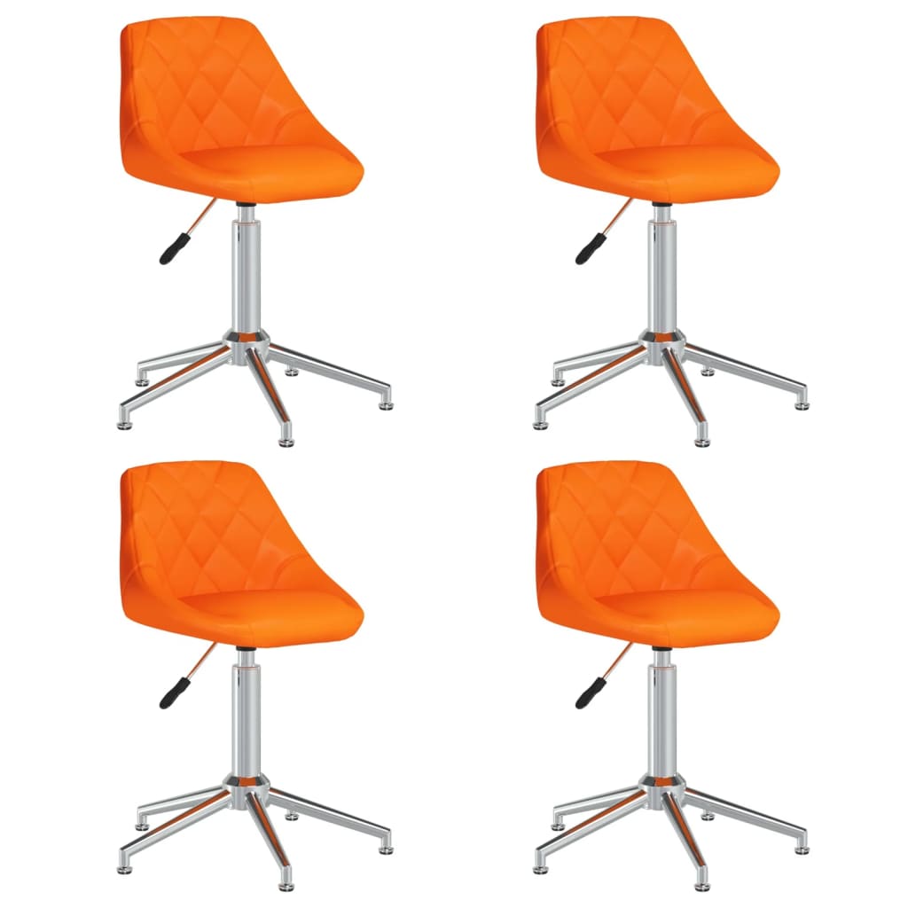  Snurrbara matstolar 4 st orange konstläder