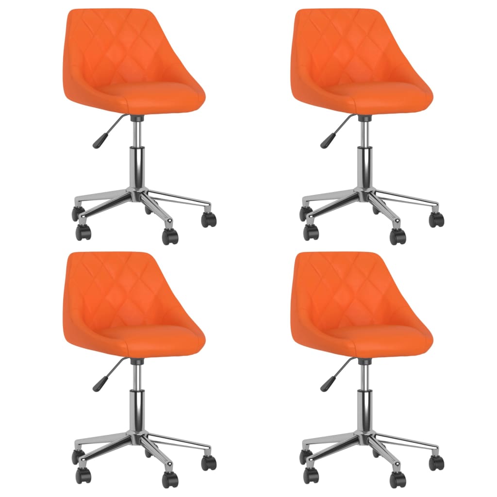  Snurrbara matstolar 4 st orange konstläder