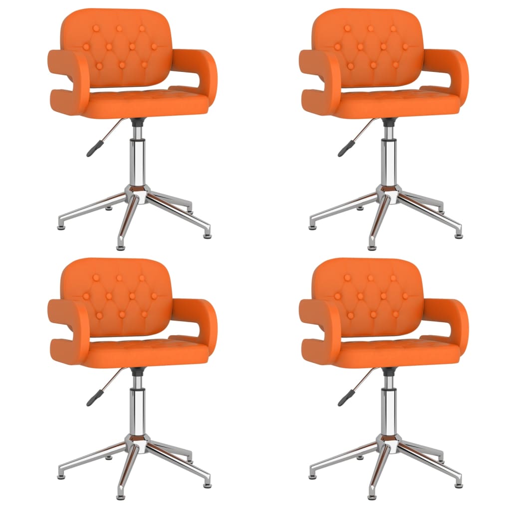  Snurrbara matstolar 4 st orange konstläder