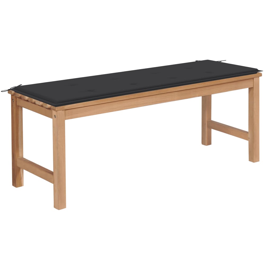  Trädgårdsbänk med antracit dyna 120 cm massiv teak