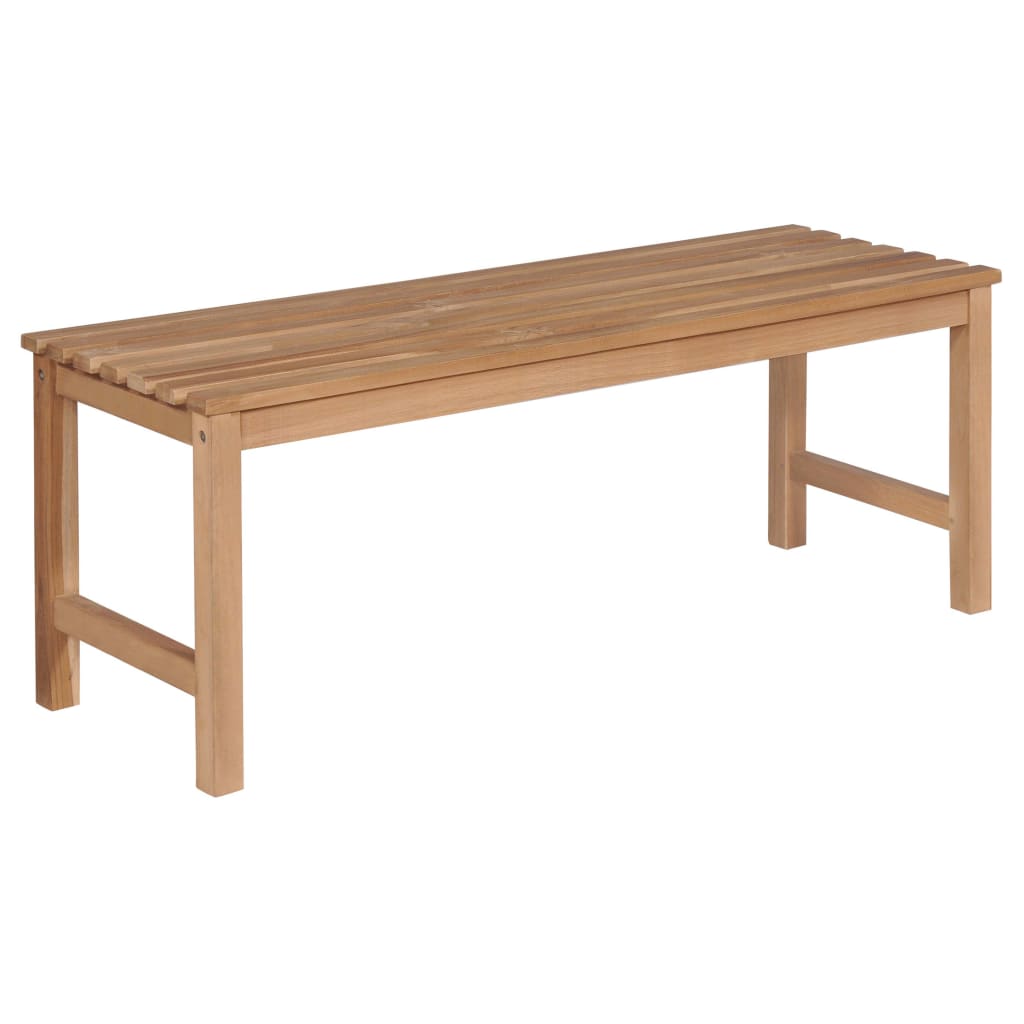  Trädgårdsbänk med ljusgrön dyna 120 cm massiv teak