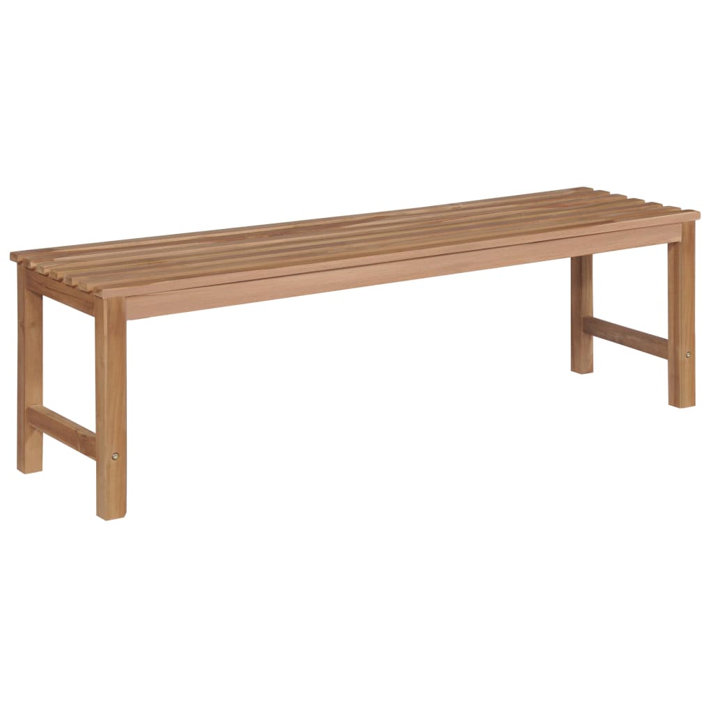  Trädgårdsbänk med grårutig dyna 150 cm massiv teak