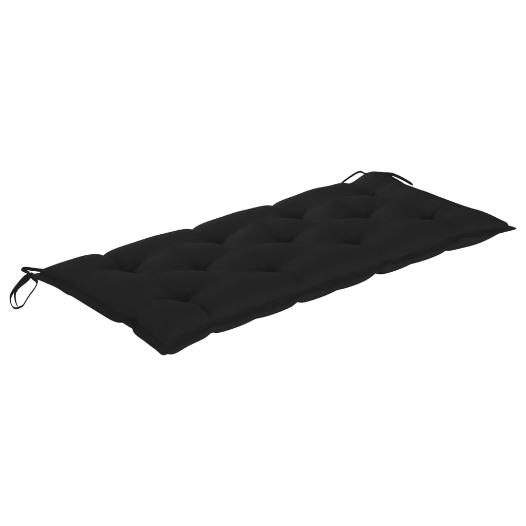  Trädgårdsbänk med svart dyna 240 cm massiv teak