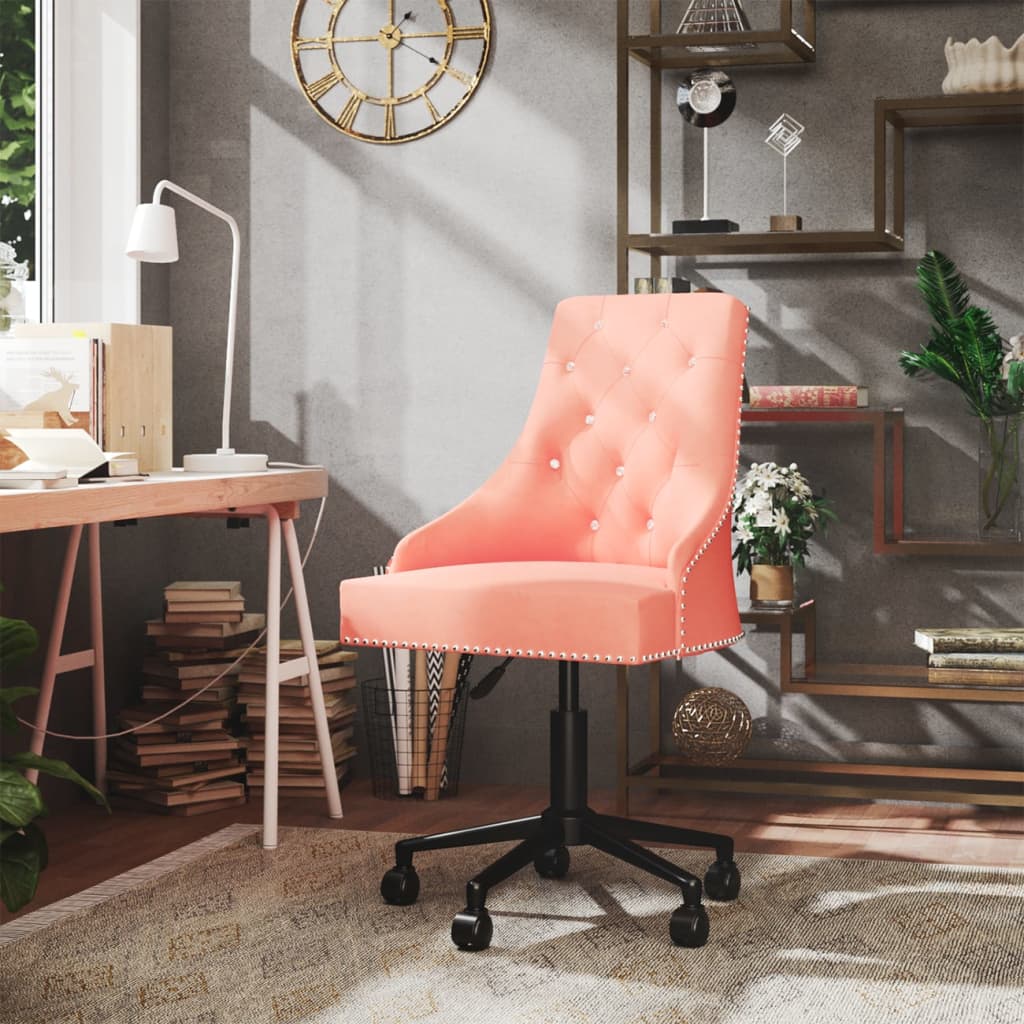  Snurrbar matstol rosa sammet