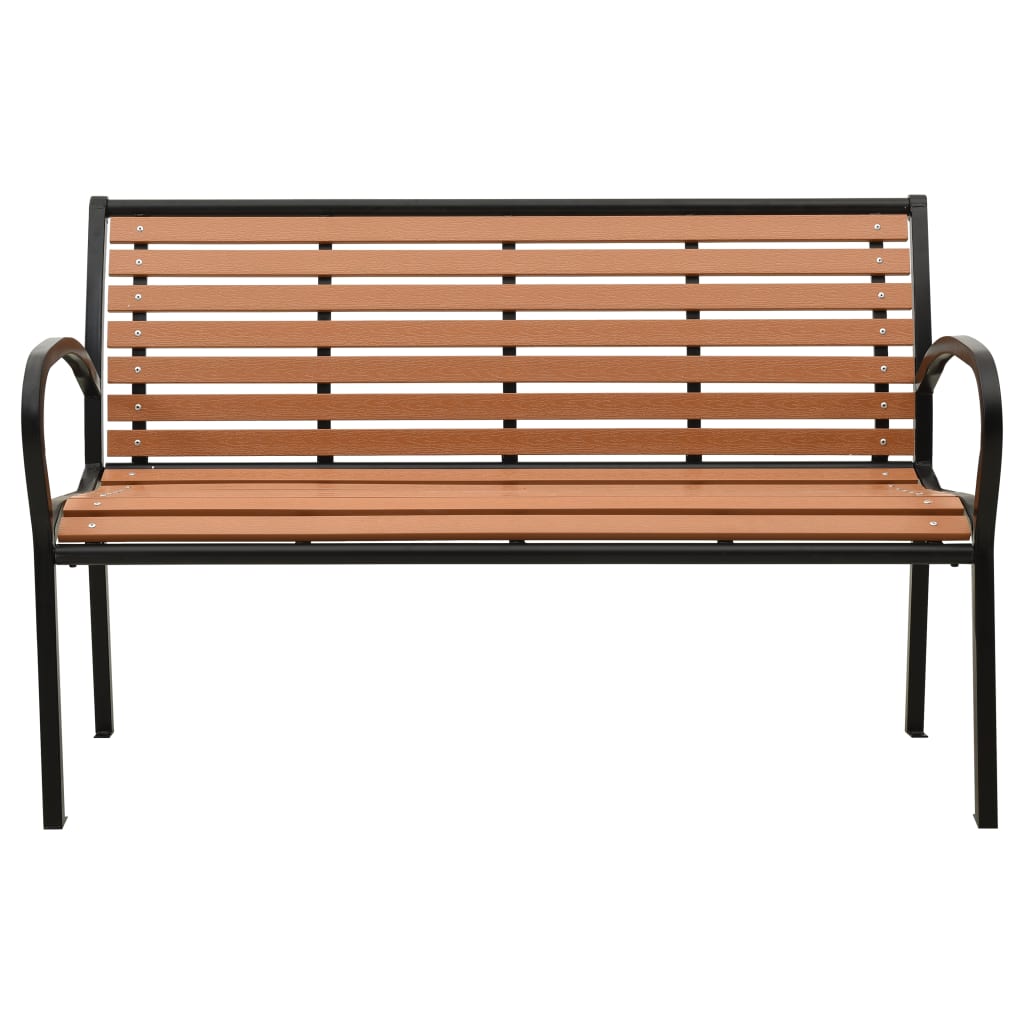  Trädgårdsbänk 125 cm stål och WPC svart och brun