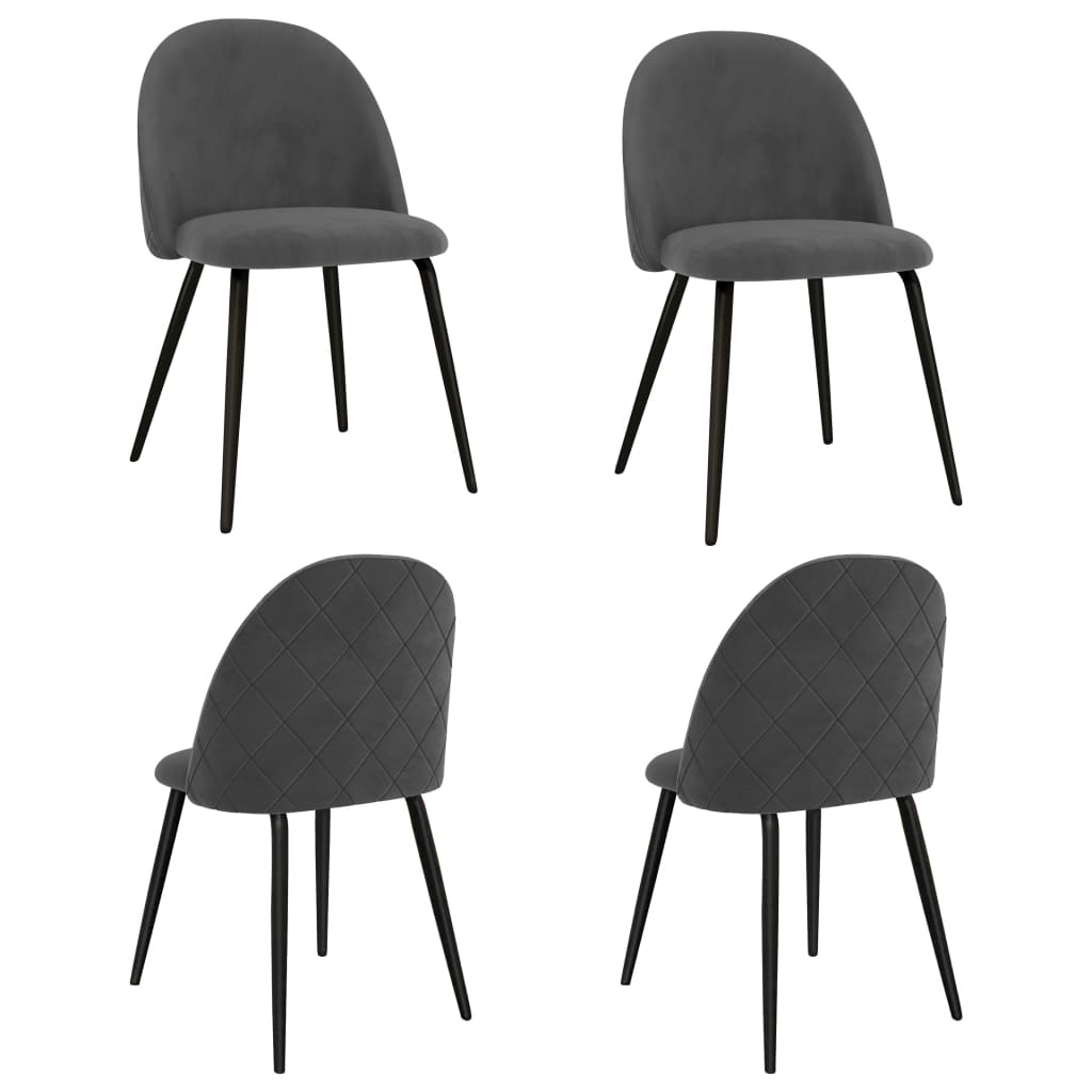  Matstolar 4 st grå tyg