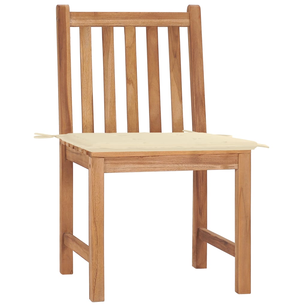  Trädgårdsstolar 2 st med dynor massiv teak