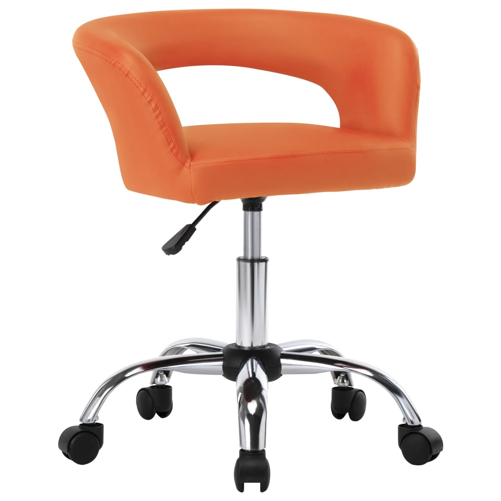  Matstolar 2 st orange konstläder