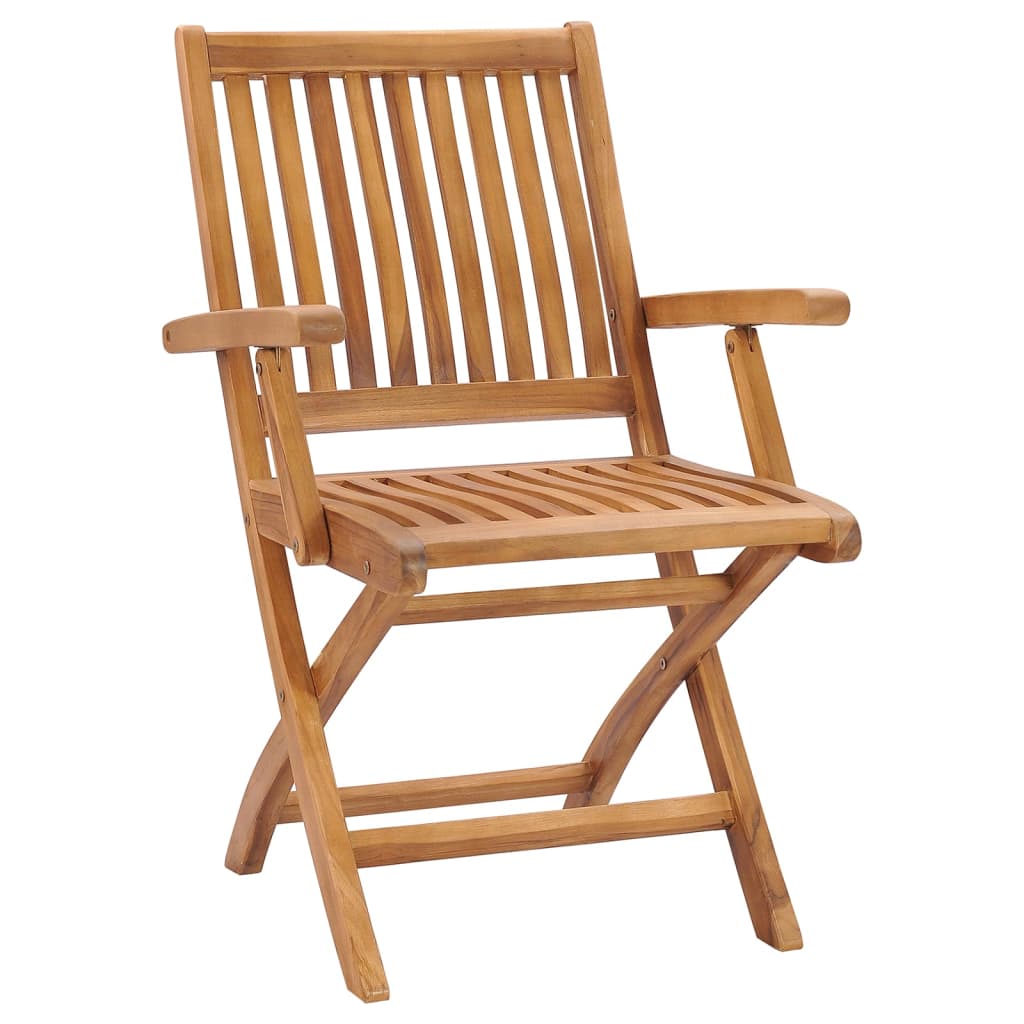  Hopfällbara trädgårdsstolar 8 st massiv teak