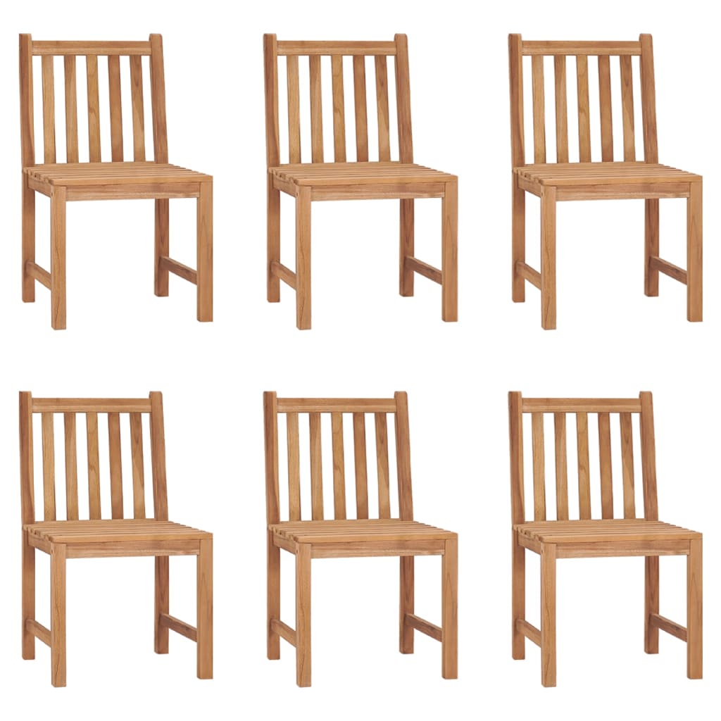 Trädgårdsstolar 6 st med dynor massiv teak
