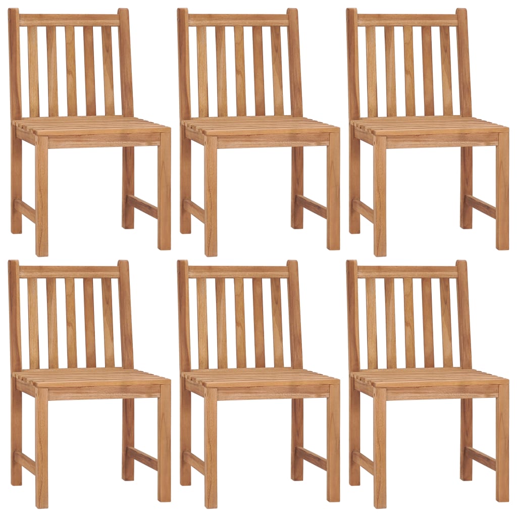  Trädgårdsstolar 6 st med dynor massiv teak