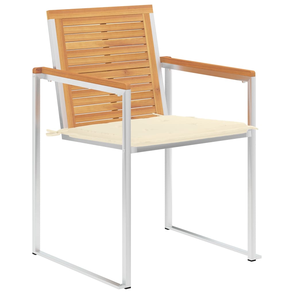  Trädgårdsstolar 6 st med dynor massiv teak