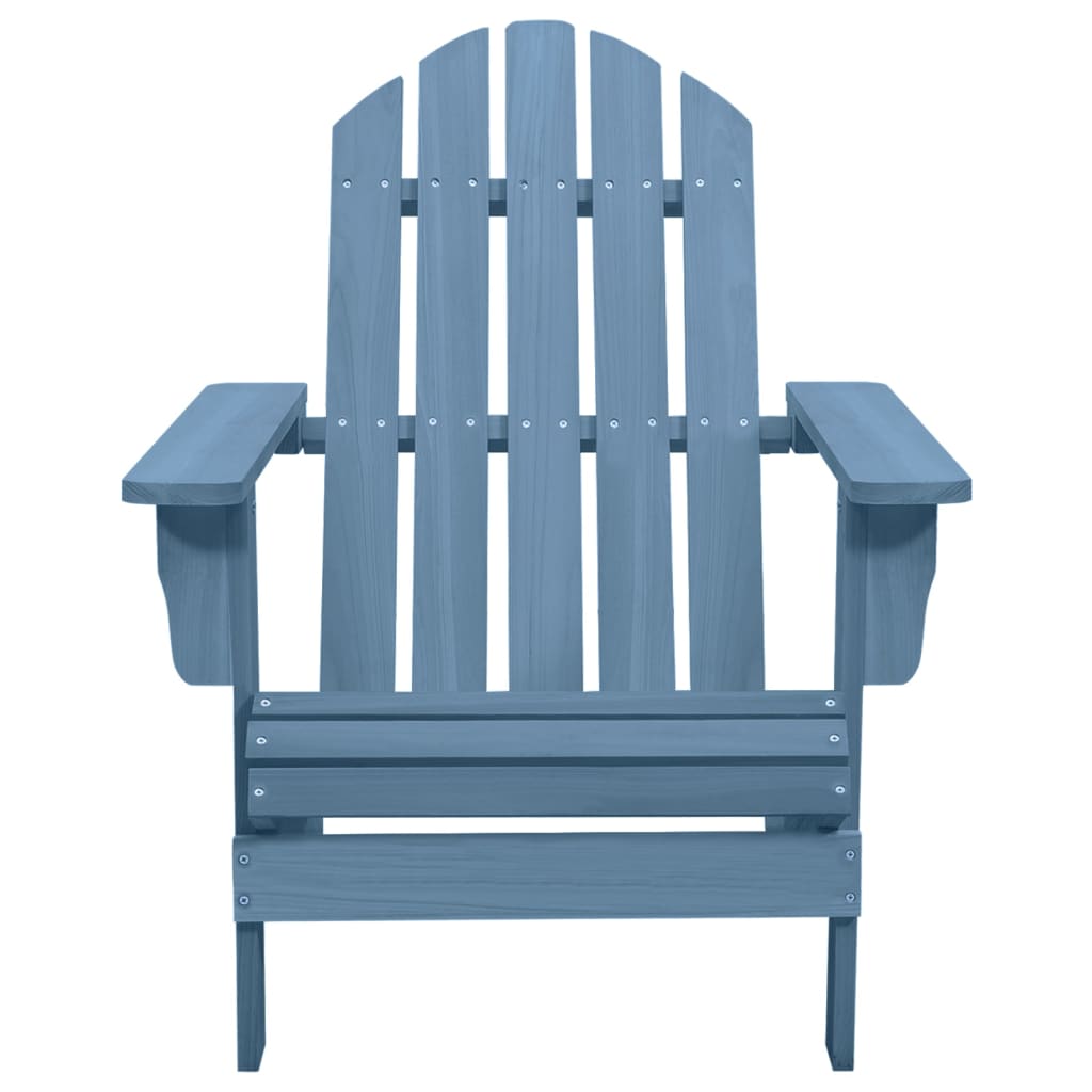  Adirondackstol massivt granträ blå