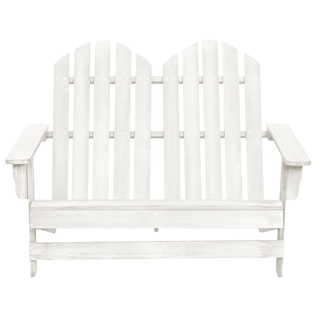  Adirondackstol 2-sits massivt granträ vit