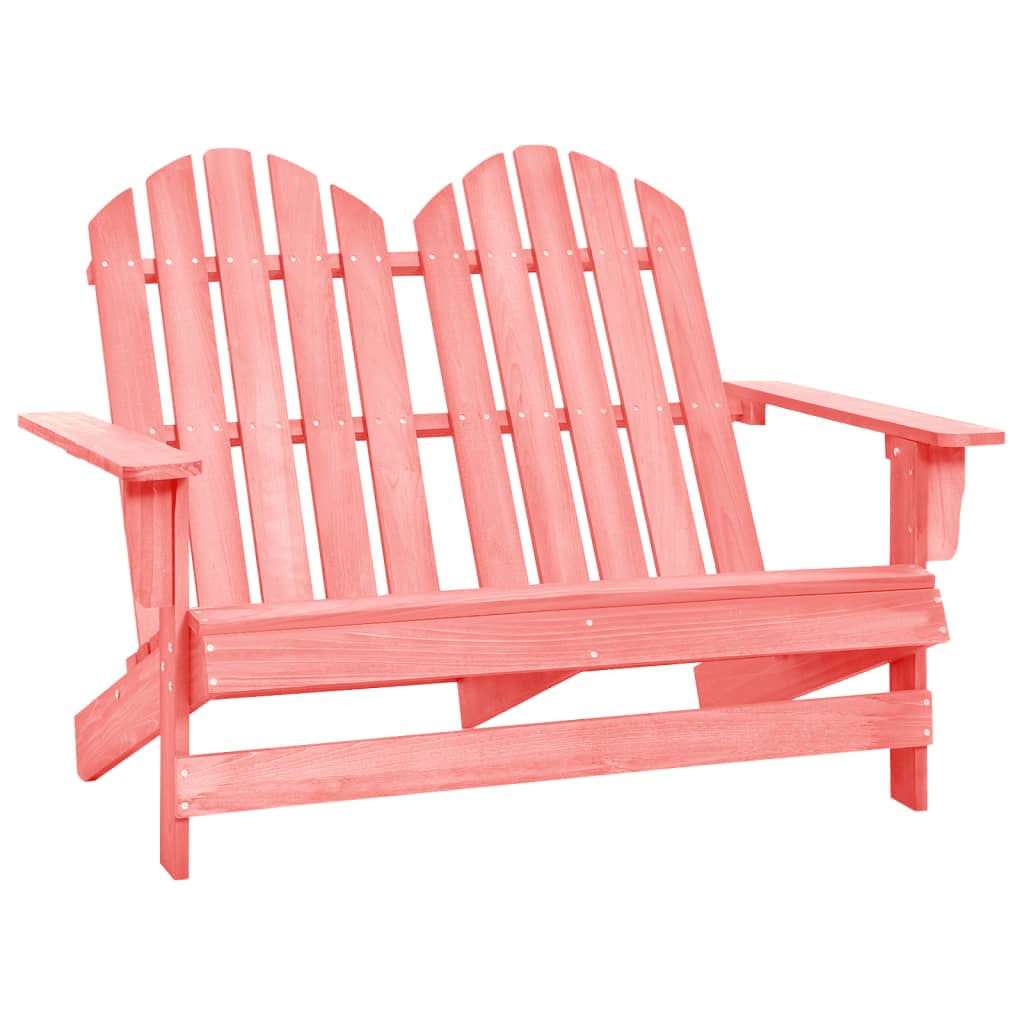  Adirondackstol 2-sits massivt granträ rosa