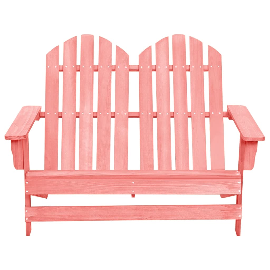  Adirondackstol 2-sits massivt granträ rosa