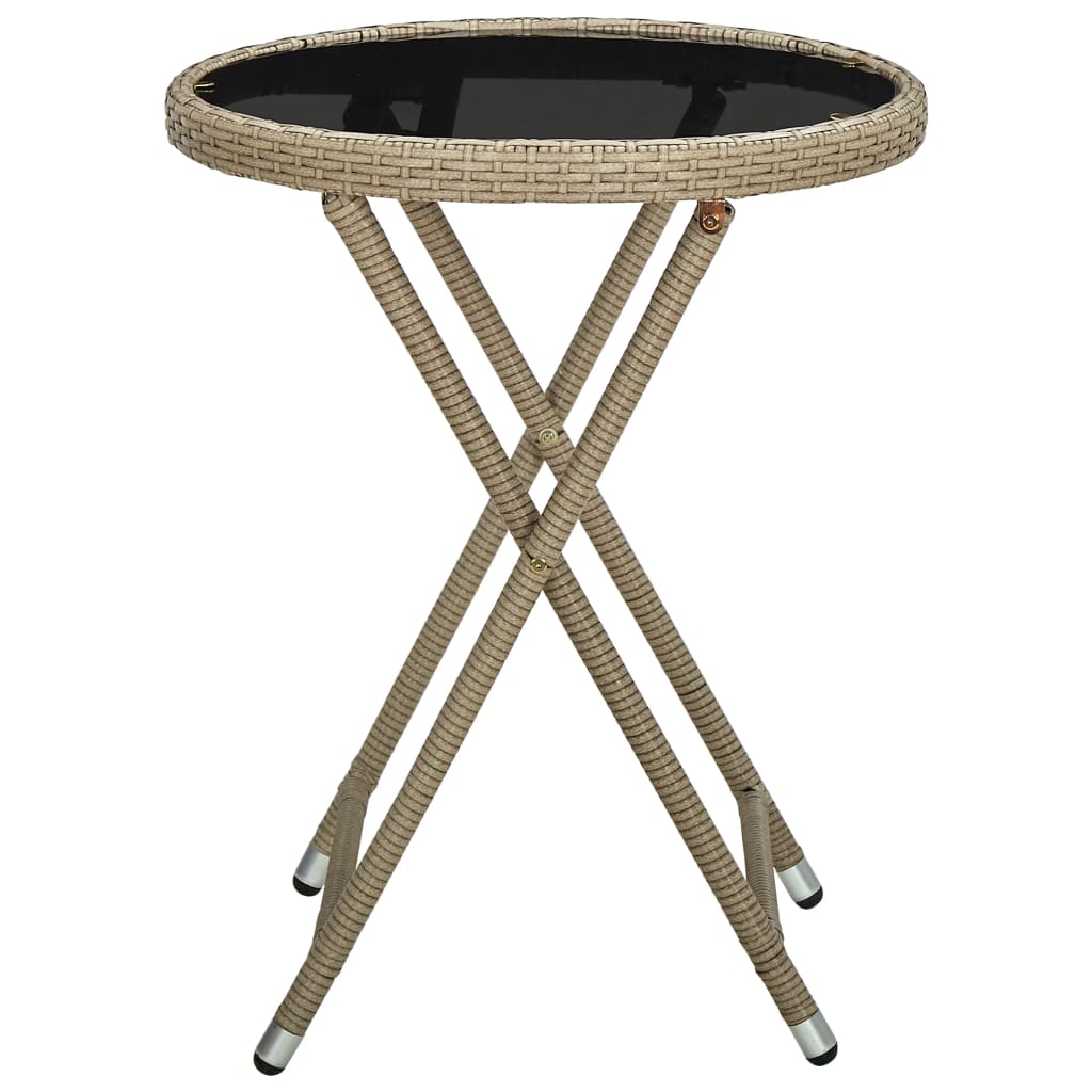  Soffbord beige 60 cm konstrotting och härdat glas