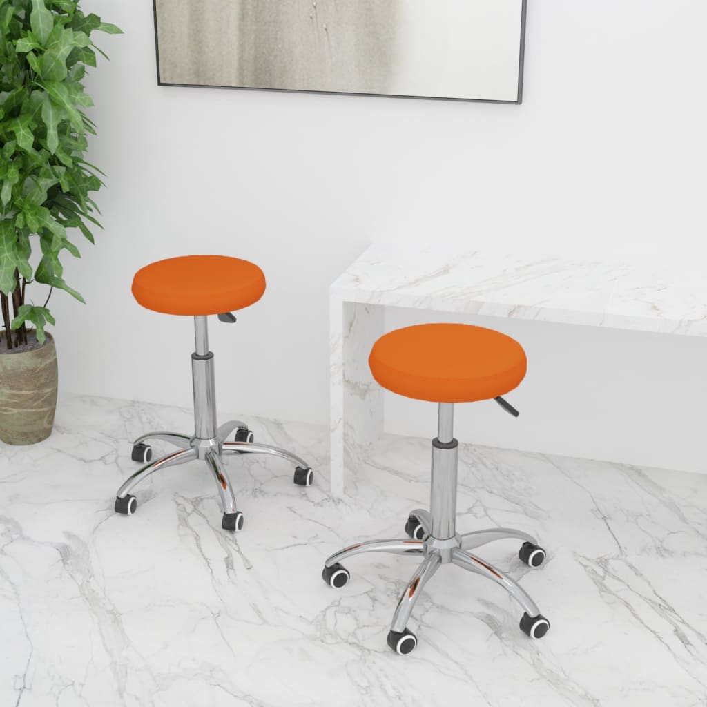  Matstolar 2 st orange konstläder