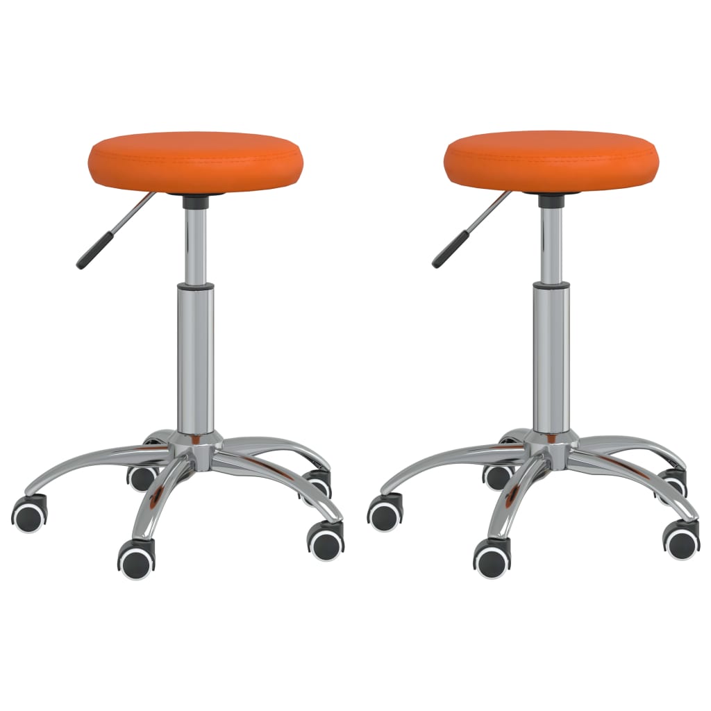  Matstolar 2 st orange konstläder