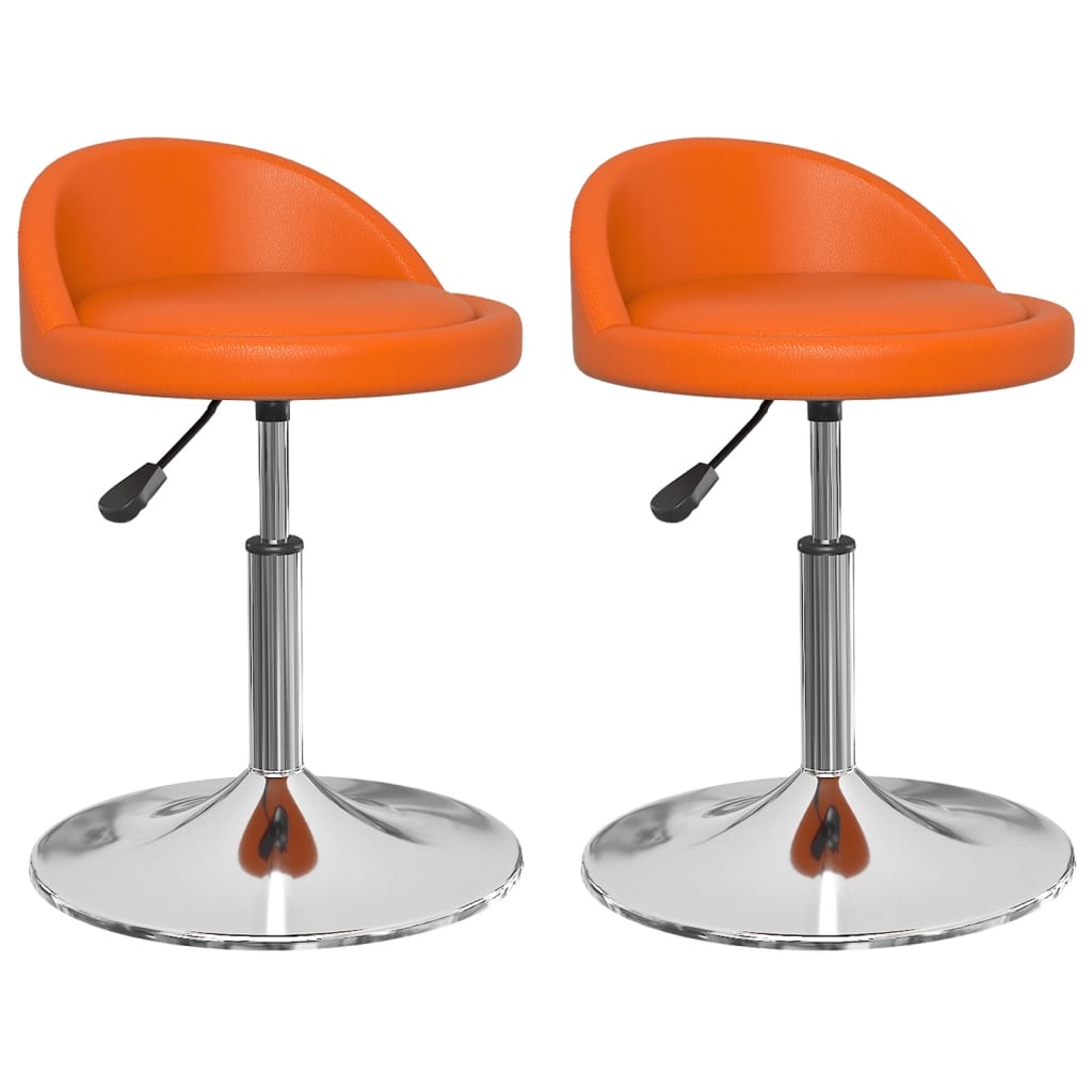  Snurrbara matstolar 2 st orange konstläder