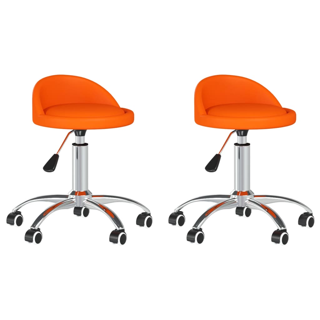  Snurrbara matstolar 2 st orange konstläder
