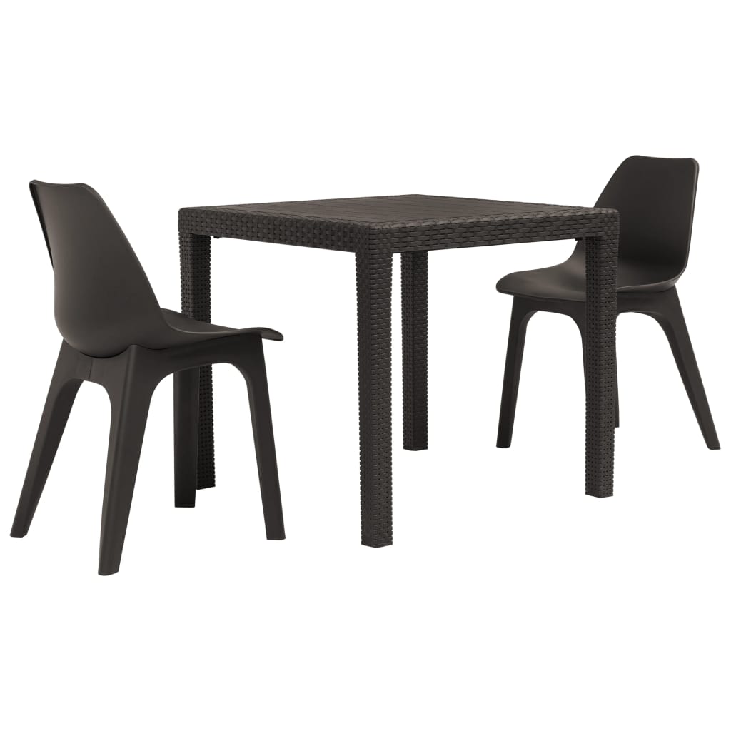  Caféset 3 delar plast brun
