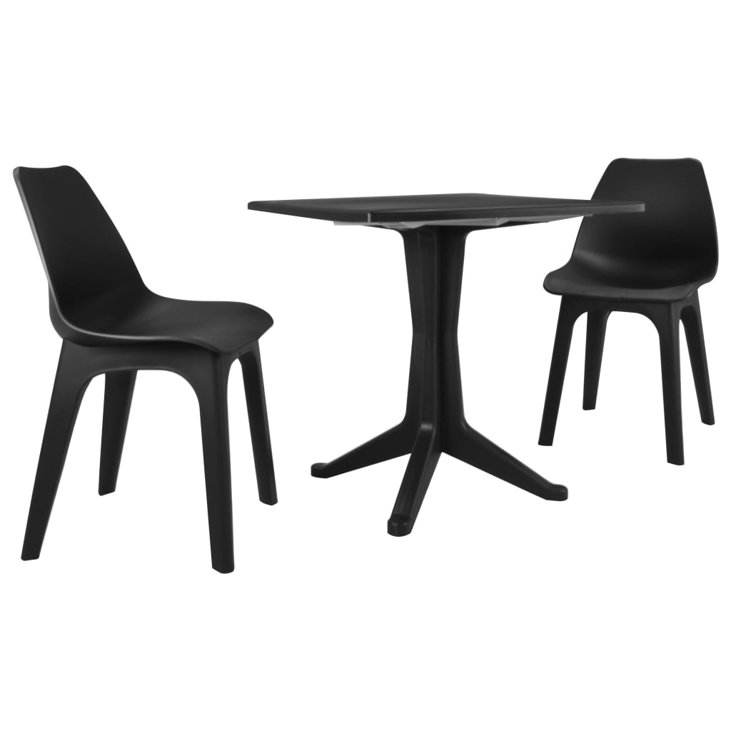  Caféset 3 delar plast antracit