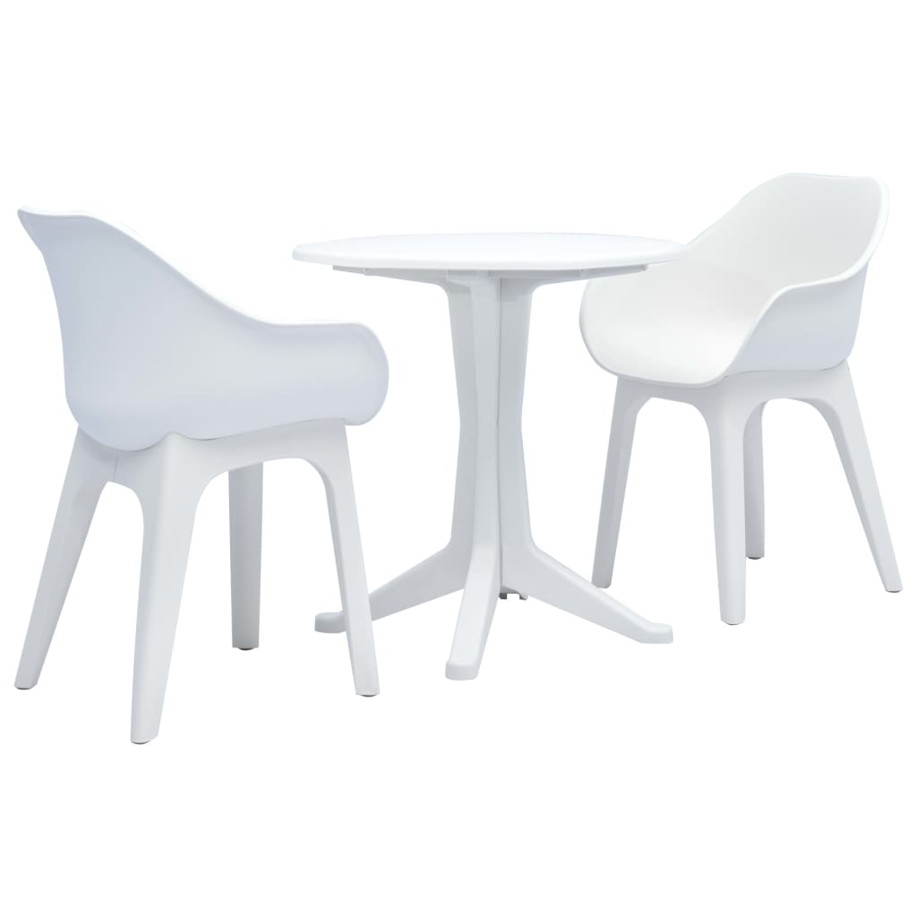 Caféset 3 delar plast vit