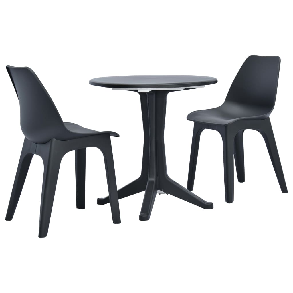  Caféset 3 delar plast antracit