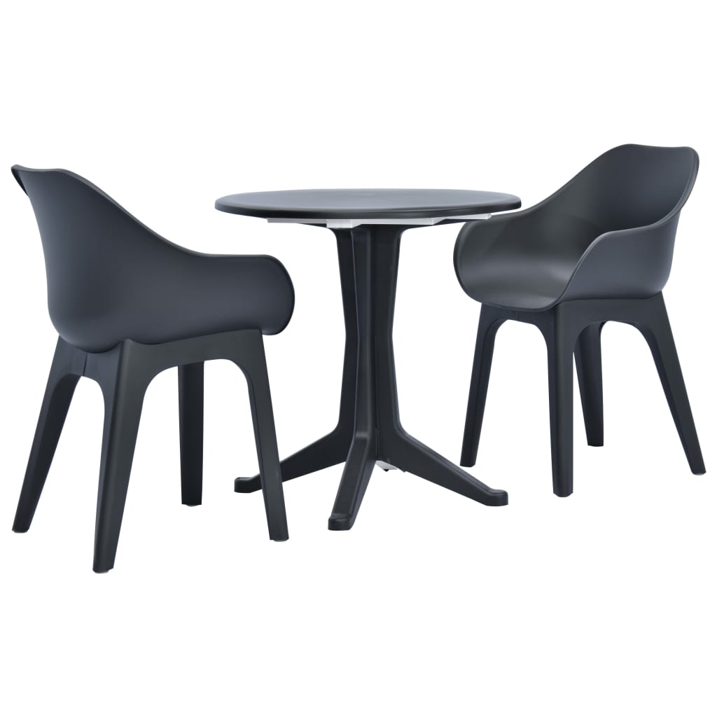  Caféset 3 delar plast antracit