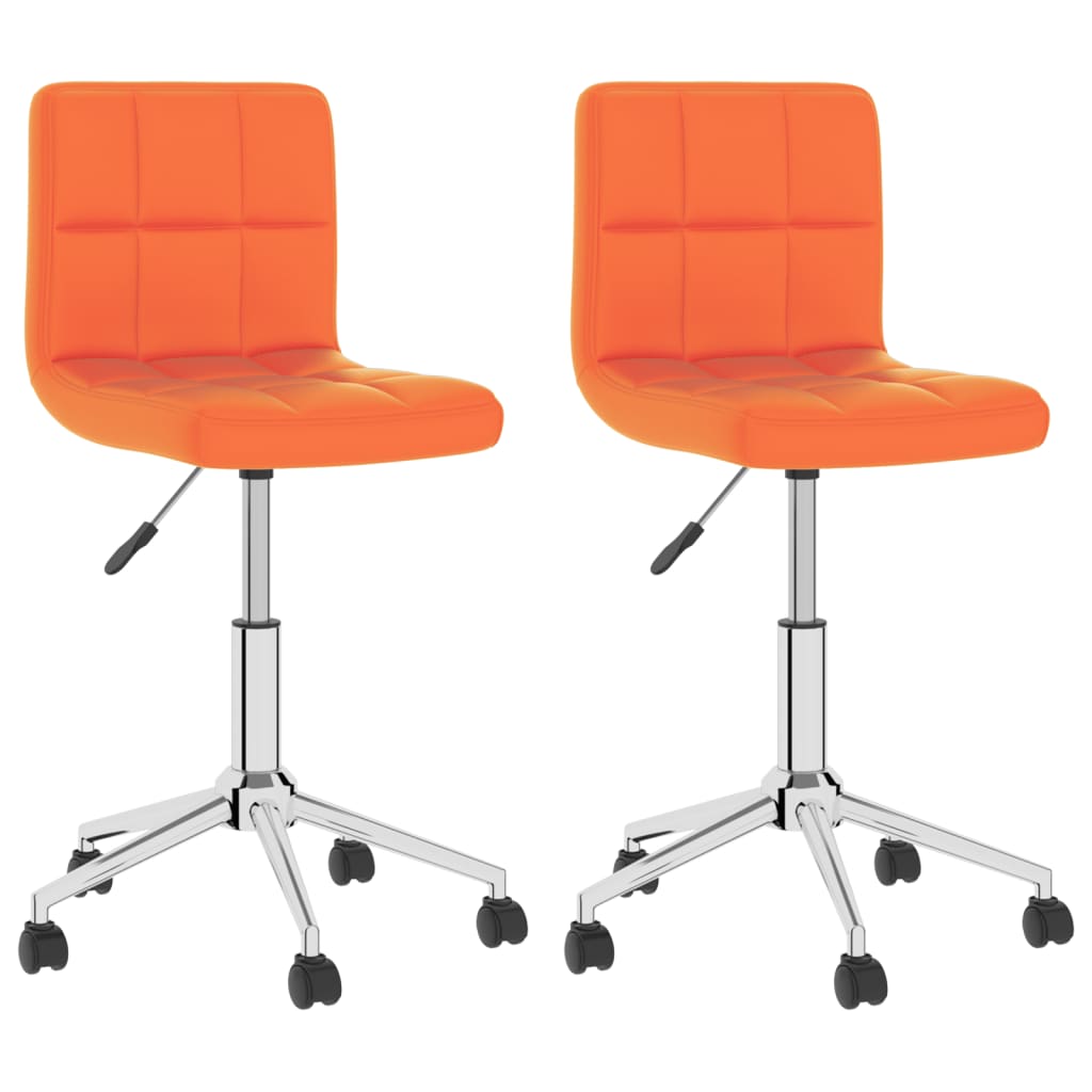  Snurrbara matstolar 2 st orange konstläder